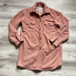 Jackson Rowe Blush Button-Down Sherpa Shirt